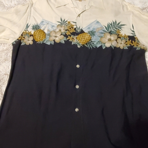 Vtg  Campia Moda Hawaiian Tropical Shirt Sz M Pineapple Sail Boat  Nautical - Picture 4 of 9